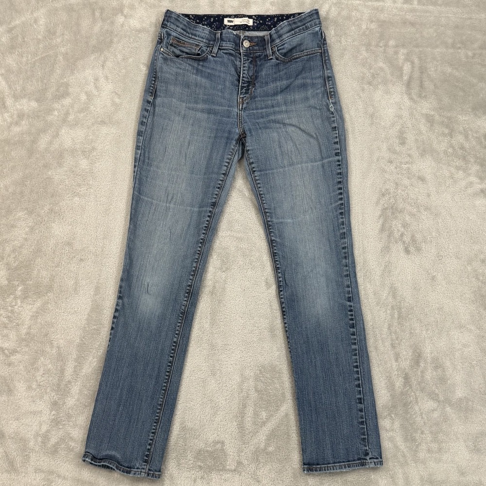 Levis Jeans Womens W30‎ L32 525 Perfect Waist Blue Straight Curvy Stretch Waist